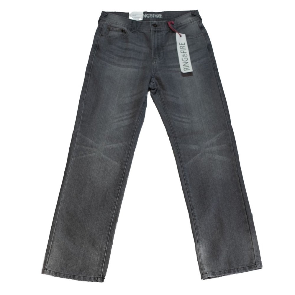 Ring of Fire Shadow Grove Boys Grey Jeans Distressed Size 16 NWT